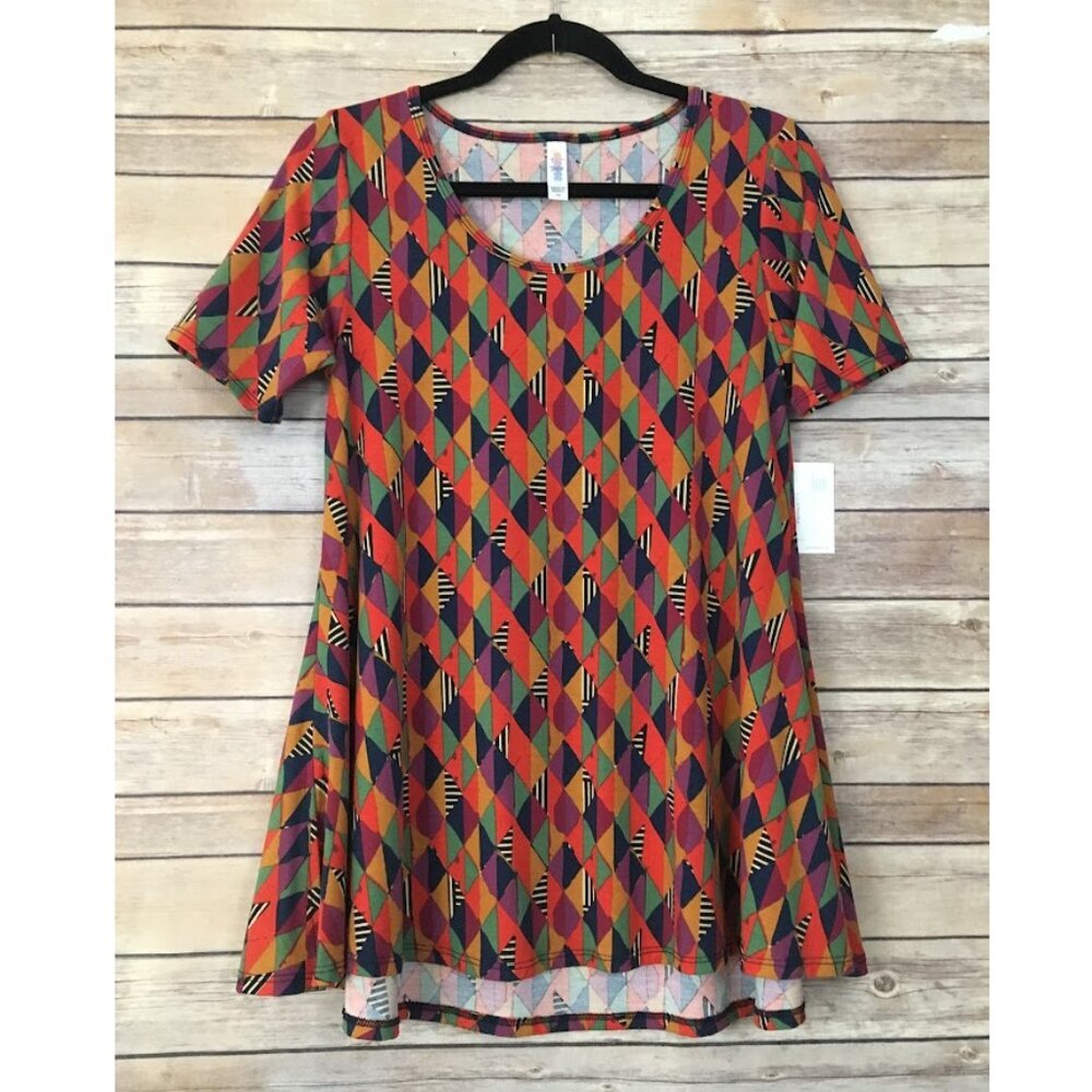 NWT Lularoe Perfect T Size XS argyle diamond halloween Swing harlequin Top NEW